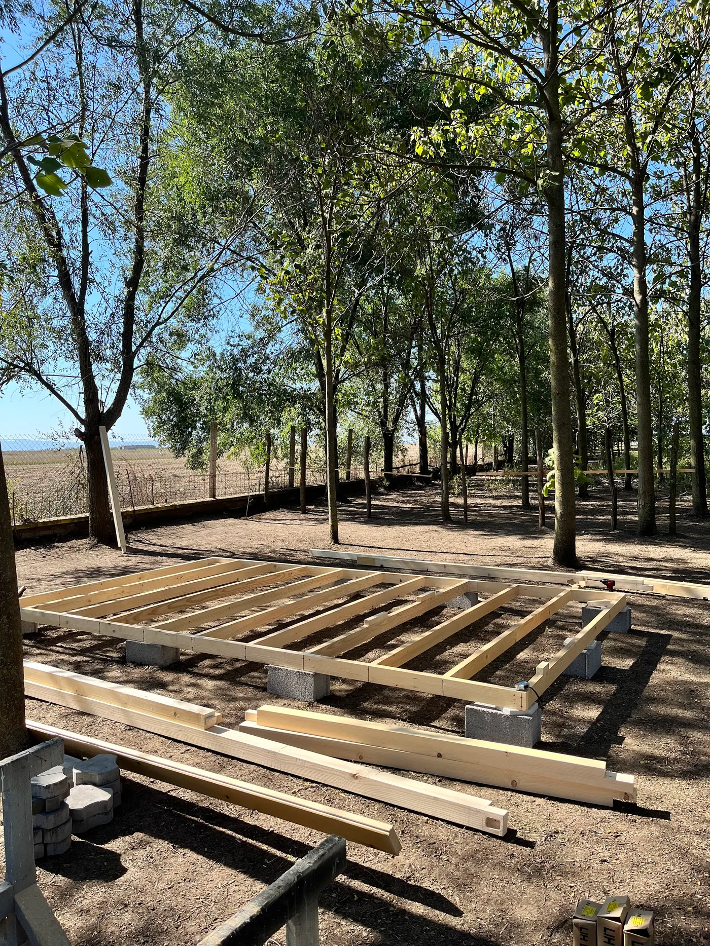 bright wooden garden cabin under trees after construction - Zmajevo - frame 2