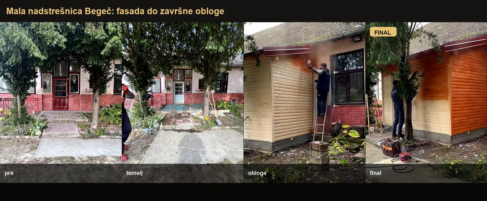 Small Canopy - Begeč - build stages, from prep to finished