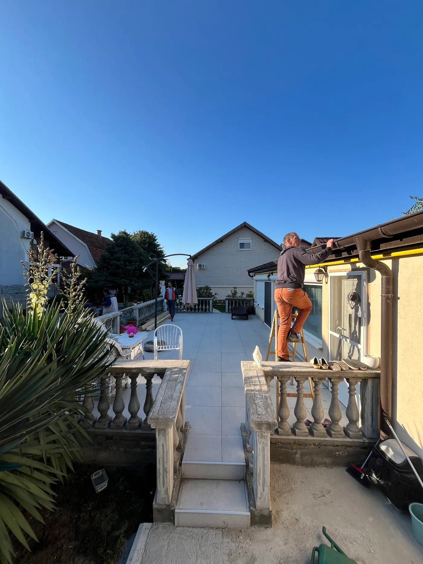 finished wooden canopy in a tidy backyard - frame 5