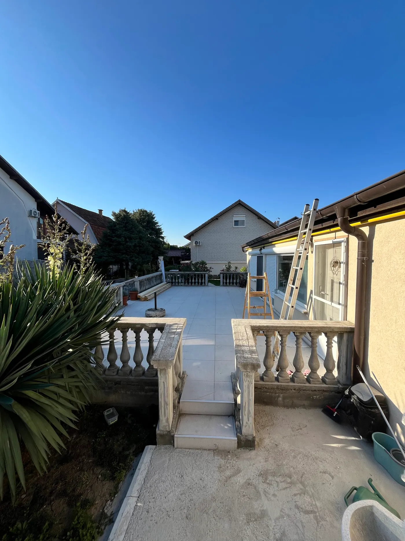 finished wooden canopy in a tidy backyard - frame 7