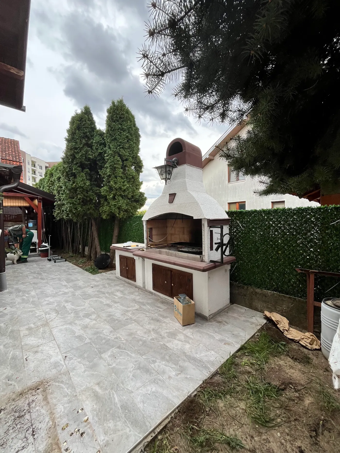 finished wooden canopy in a tidy backyard - frame 15